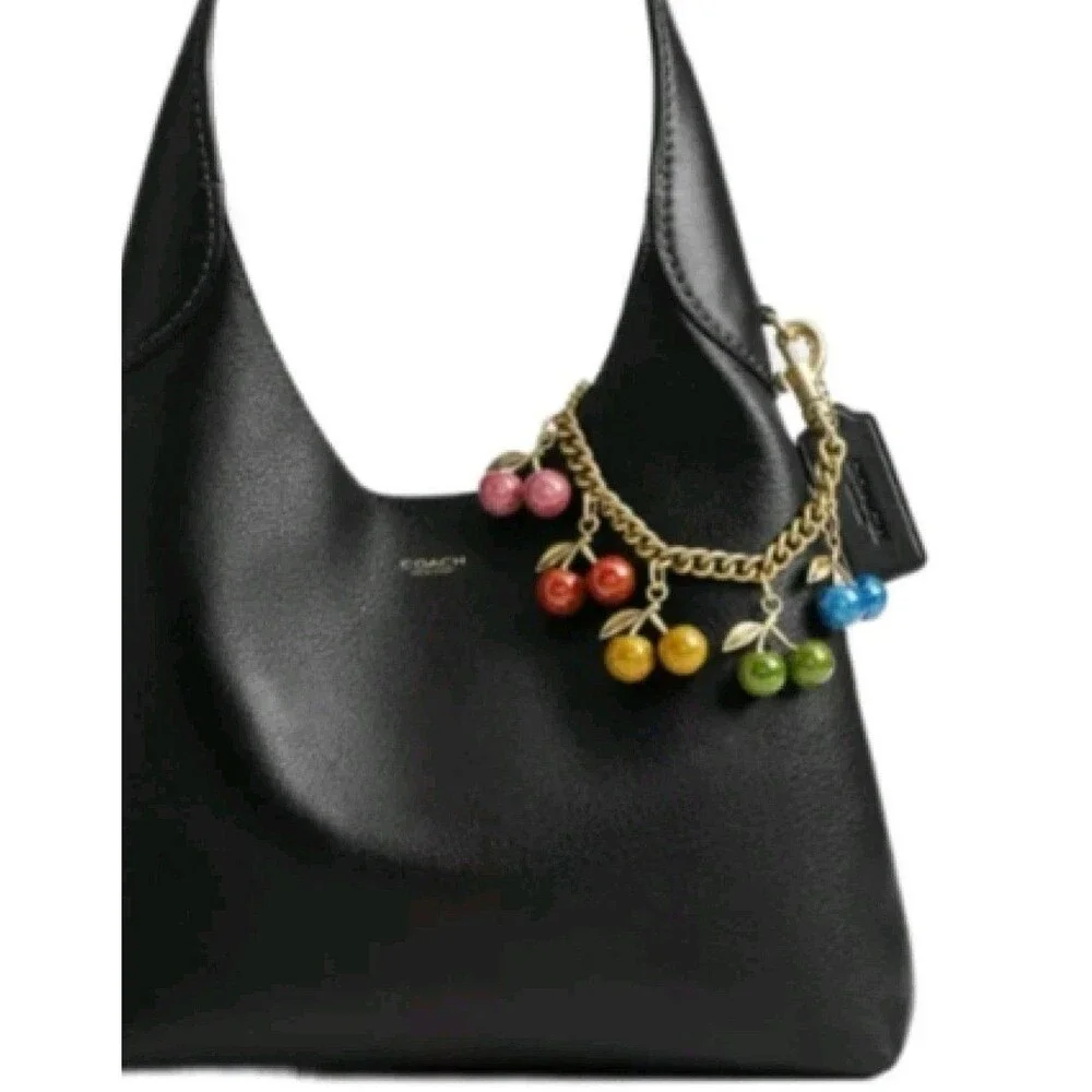 COACH Rainbow Cherries Cherry Chain Bag Charm for Handbag Purse Tote Pride -nwt